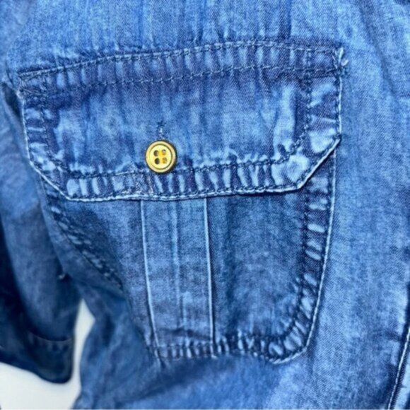 MPH Collection Denim Dress Womens M Coastal Cowgirl Western Ranch Barn Dance - Picture 8 of 11